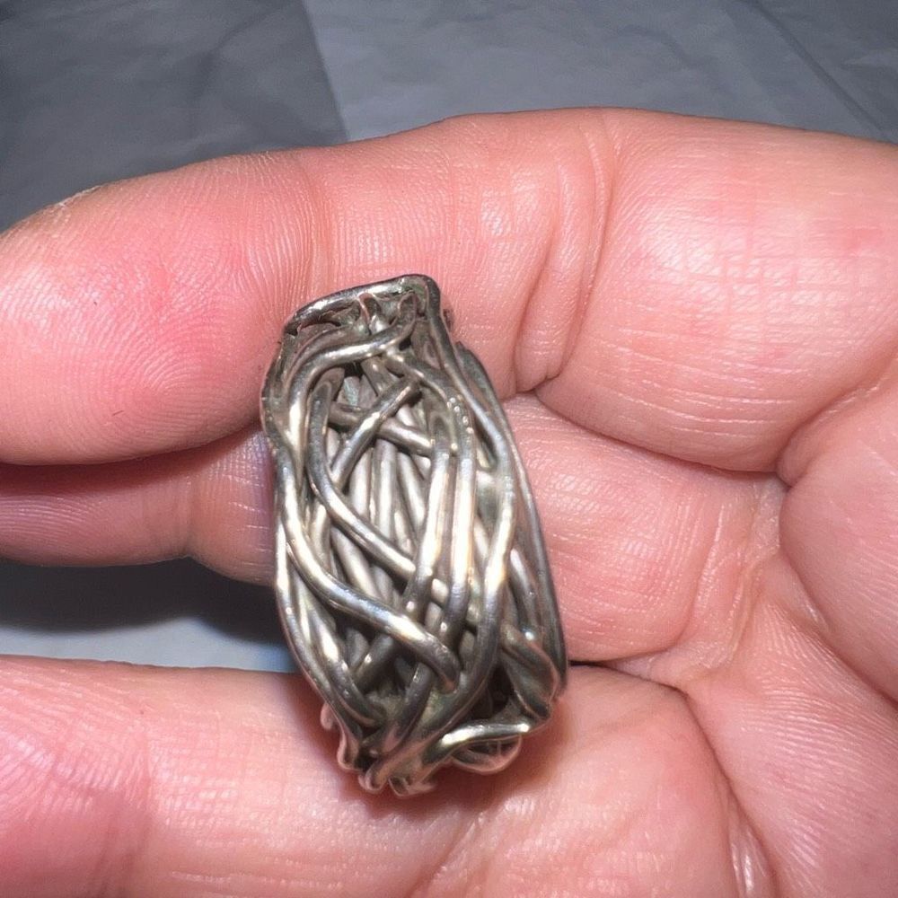 Vintage Solid Sterling Silver Twisted Thick Vine … - image 6